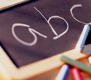 Chalkboard with ABC