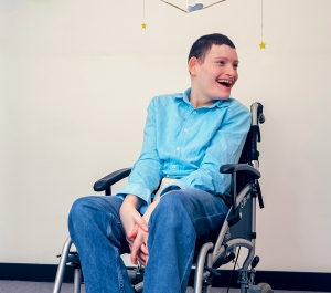 Student in a wheelchair