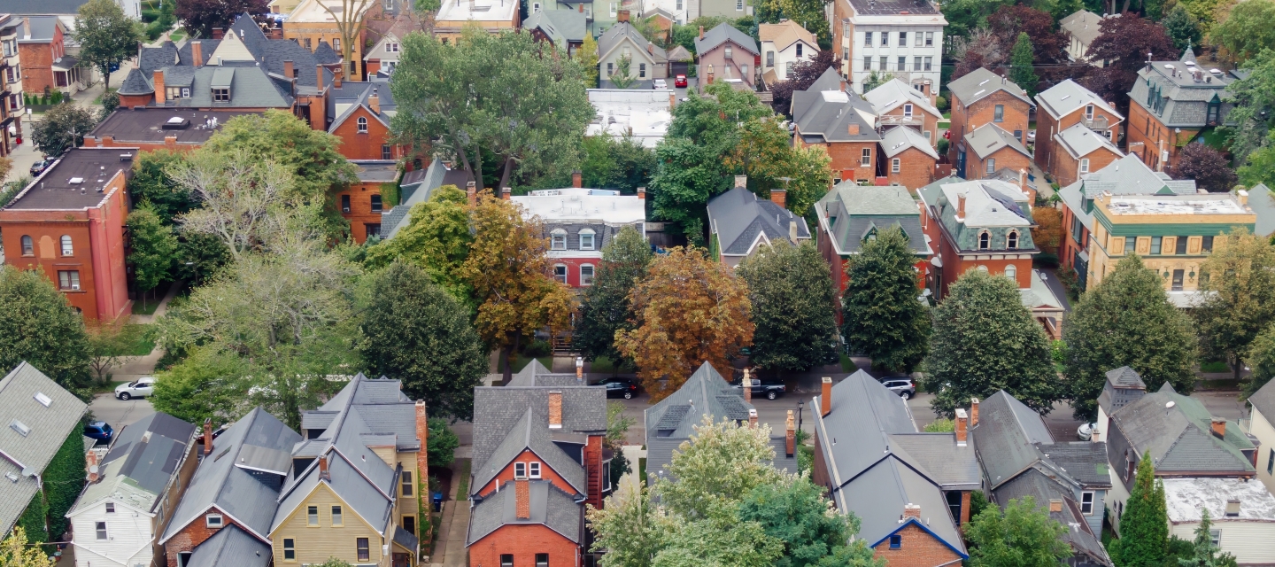 Buffalo NY homes from above